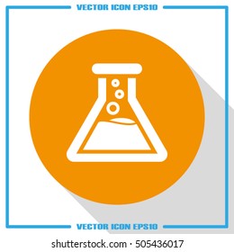 Flask icon vector EPS 10, abstract sign flat design,  illustration modern isolated badge for website or app - stock info graphics