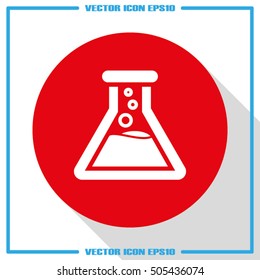 Flask icon vector EPS 10, abstract sign flat design,  illustration modern isolated badge for website or app - stock info graphics