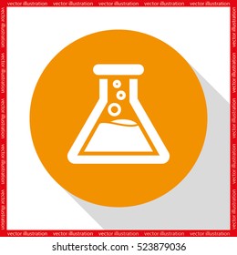 Flask icon vector EPS 10, abstract sign flat design,  illustration modern isolated badge for website or app - stock info graphics