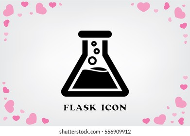 Flask icon vector EPS 10, abstract sign flat design,  illustration modern isolated badge for website or app - stock info graphics 