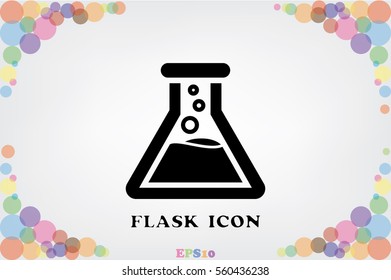 Flask icon vector EPS 10, abstract sign flat design,  illustration modern isolated badge for website or app - stock info graphics. 