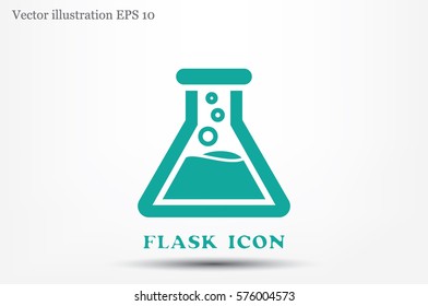 Flask icon vector EPS 10, abstract sign flat design,  illustration modern isolated badge for website or app - stock info graphics 