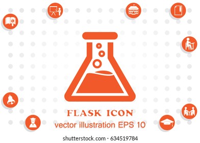 Flask icon vector EPS 10, abstract sign flat design,  illustration modern isolated badge for website or app - stock info graphics.