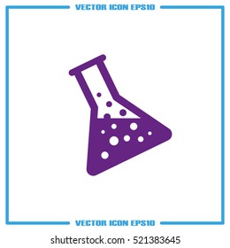 Flask icon vector illustration eps10. Isolated badge for website or app - stock infographics
