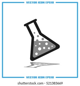 Flask icon vector illustration eps10. Isolated badge for website or app - stock infographics
