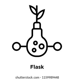 Flask icon vector isolated on white background, Flask transparent sign , line or linear sign, element design in outline style