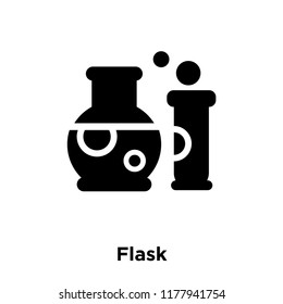 Flask icon vector isolated on white background, logo concept of Flask sign on transparent background, filled black symbol