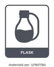 flask icon vector on white background, flask trendy filled icons from Camping collection, flask vector illustration