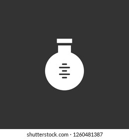 flask icon vector. flask sign on black background. flask icon for web and app