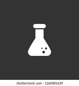 flask icon vector. flask sign on black background. flask icon for web and app