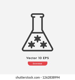 Flask icon vector. Test-tube symbol. Linear style sign for mobile concept and web design. Flask symbol illustration. Pixel vector graphics - Vector.
