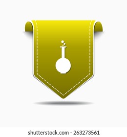 Flask Icon Yellow Vector Icon Design