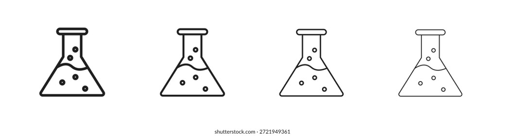 Los iconos de frasco delinean el diseño de Vector negro. Línea con trazo editable.