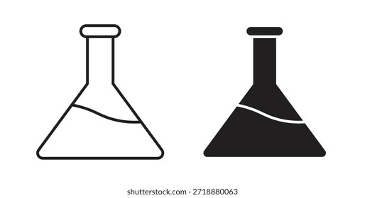 Flask icons set isolated on white background flat vector illustration.