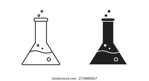 Flask icons set isolated on white background flat vector illustration.