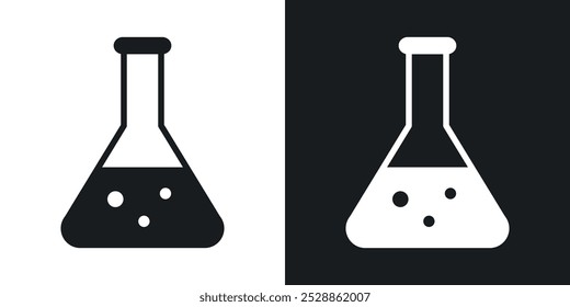 Flask icons. solid style vector