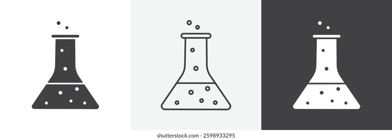 Flask icons in Thin line black color. flat simple vector symbols illustration.