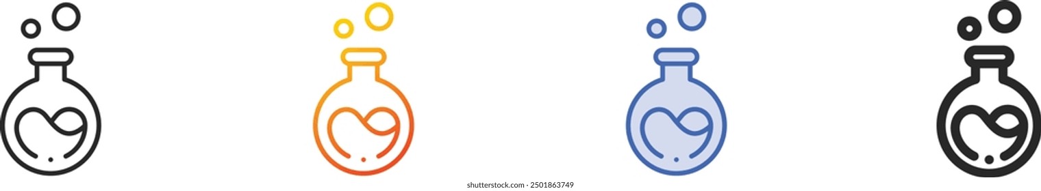 flask icon.Thin Linear, Gradient, Blue Stroke and bold Style Design Isolated On White Background