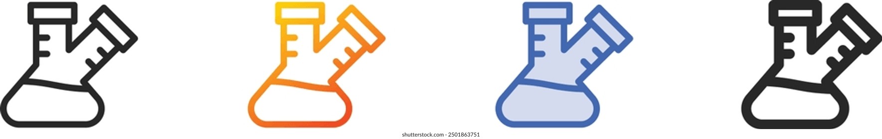 flask icon.Thin Linear, Gradient, Blue Stroke and bold Style Design Isolated On White Background