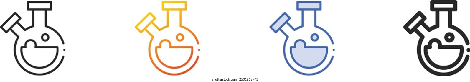 flask icon.Thin Linear, Gradient, Blue Stroke and bold Style Design Isolated On White Background