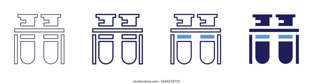Flask indicator icon in 4 different styles. Thin Line, Line, Bold Line, Duotone. Duotone style. Editable stroke.
