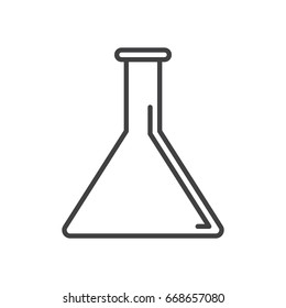 Flask, lab beaker line icon, outline vector sign, linear style pictogram isolated on white. Symbol, logo illustration. Editable stroke. Pixel perfect graphics