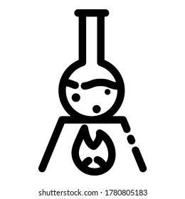 Flask In Lab Flat Icon Isolated On White Background