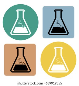 Flask for lab science icon. Vector illustration.
