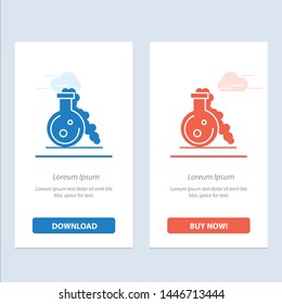 Flask, Lab, Test, Medical  Blue and Red Download and Buy Now web Widget Card Template