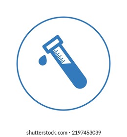 Icono de medicina de goteo en laboratorio de frasco | Icono de versión circular |