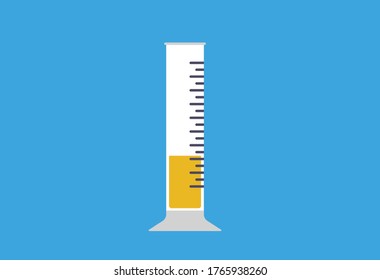 Flask for laboratory experience background. Modern illustration slider site page. A specific flask for a specific experience concept. Web banner types of chemical flasks. Vector design image.