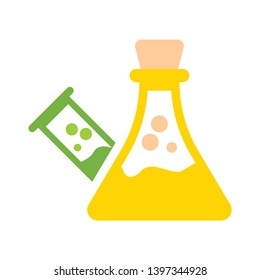 Flask, laboratory icon, equipment vector sign, flat style pictogram isolated on white. Chemical laboratory glassware symbol, logo illustration. Editable. Pixel perfect
