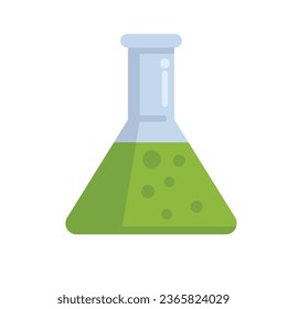 Flask laboratory icon flat vector. Gmo food. Organic test isolated