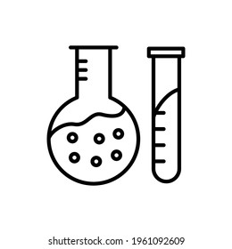 flask laboratory icon line style vector for your web, mobile app logo UI design