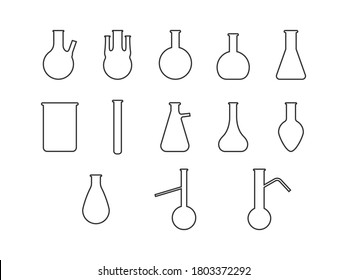 Flask, laboratory icon. Vector illustration, flat design.