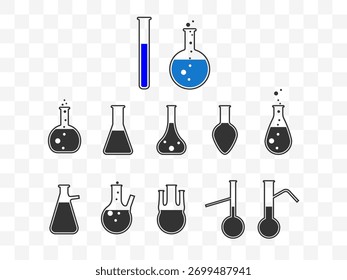 Frasco, icono de laboratorio. Ilustración vectorial, diseño plano.