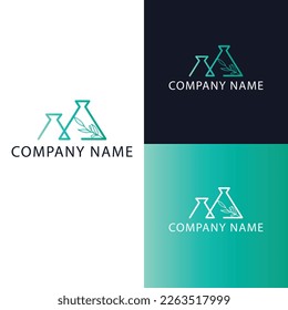 Flask and leaves icon. Flasks and branch icon design.