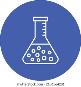 Flask line circle icon vector image. Can also be used for web apps, mobile apps and print media.