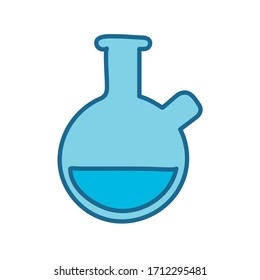 Flask line and fill style icon design, Science chemistry laboratory research technology biology equipment and test theme Vector illustration