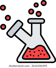 Flask Line Filled Vector Icon Design