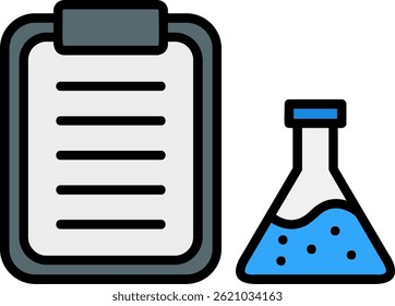 Flask Line Filled Vector Icon Design