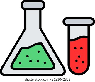 Flask Line Filled Vector Icon Design