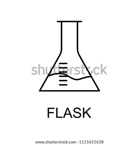 flask line icon. Element of medicine icon with name for mobile concept and web apps. Thin line flask icon can be used for web and mobile on white background