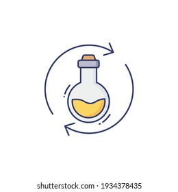 Flask Line Icon Isolated On White Background