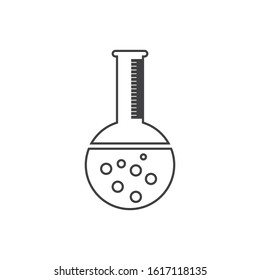 Flask line icon on white background. Vector illustration