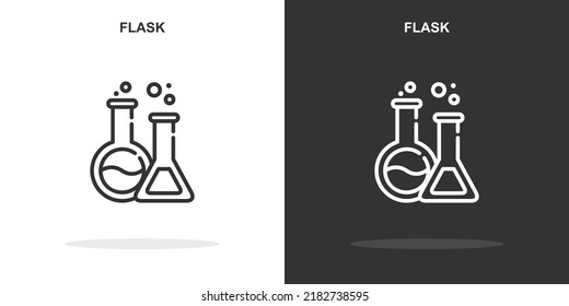 icono de línea de máscara. Simple contorno style.flask linear sign. Ilustración vectorial aislada en fondo blanco. EPS de trazo editable 10