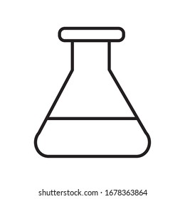 Flask line style icon design, Chemistry science laboratory research technology biology equipment and test theme Vector illustration