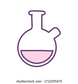 Flask line style icon design, Science chemistry laboratory research technology biology equipment and test theme Vector illustration