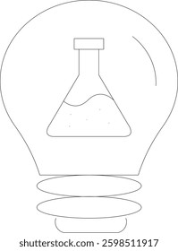 Flask Line Vector Icon Design