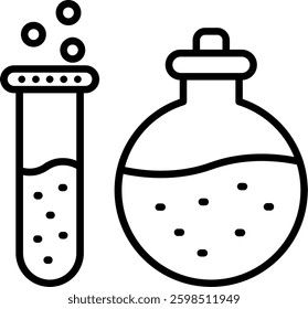 Flask Line Vector Icon Design